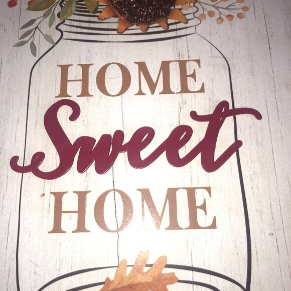 "Home Sweet Home" Wall Hanging Sign with metal accents - Picture 9 of 10